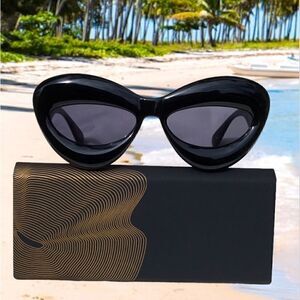 SUNGLASSES WOMEN FASHION BOLD BALLOON FRAME OVERSIZE CAT EYES.